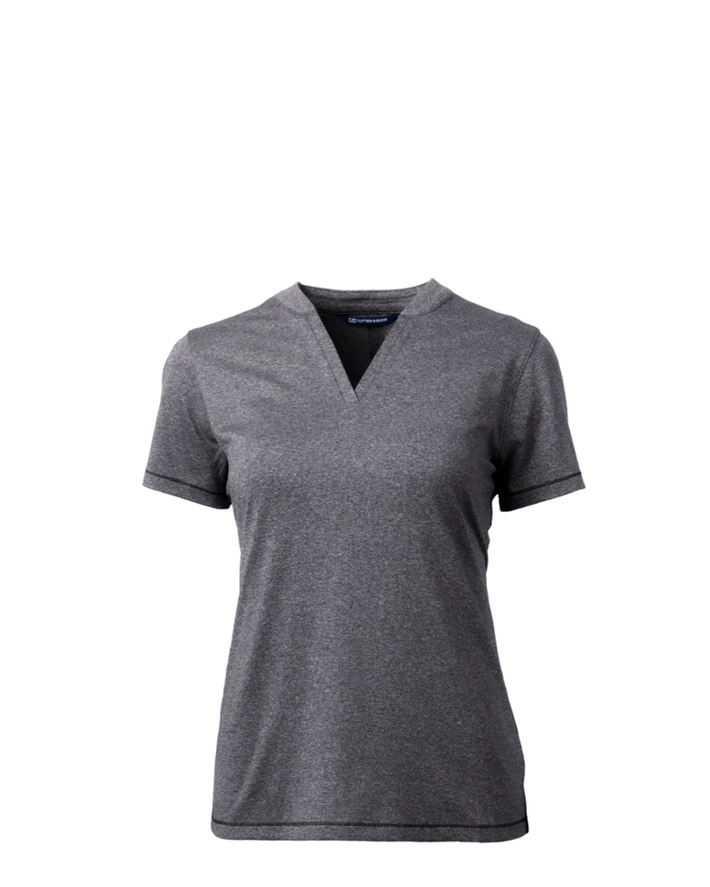 Image of a model wearing a LCK00153 Cutter & Buck Forge Heathered Stretch Womens Blade Top